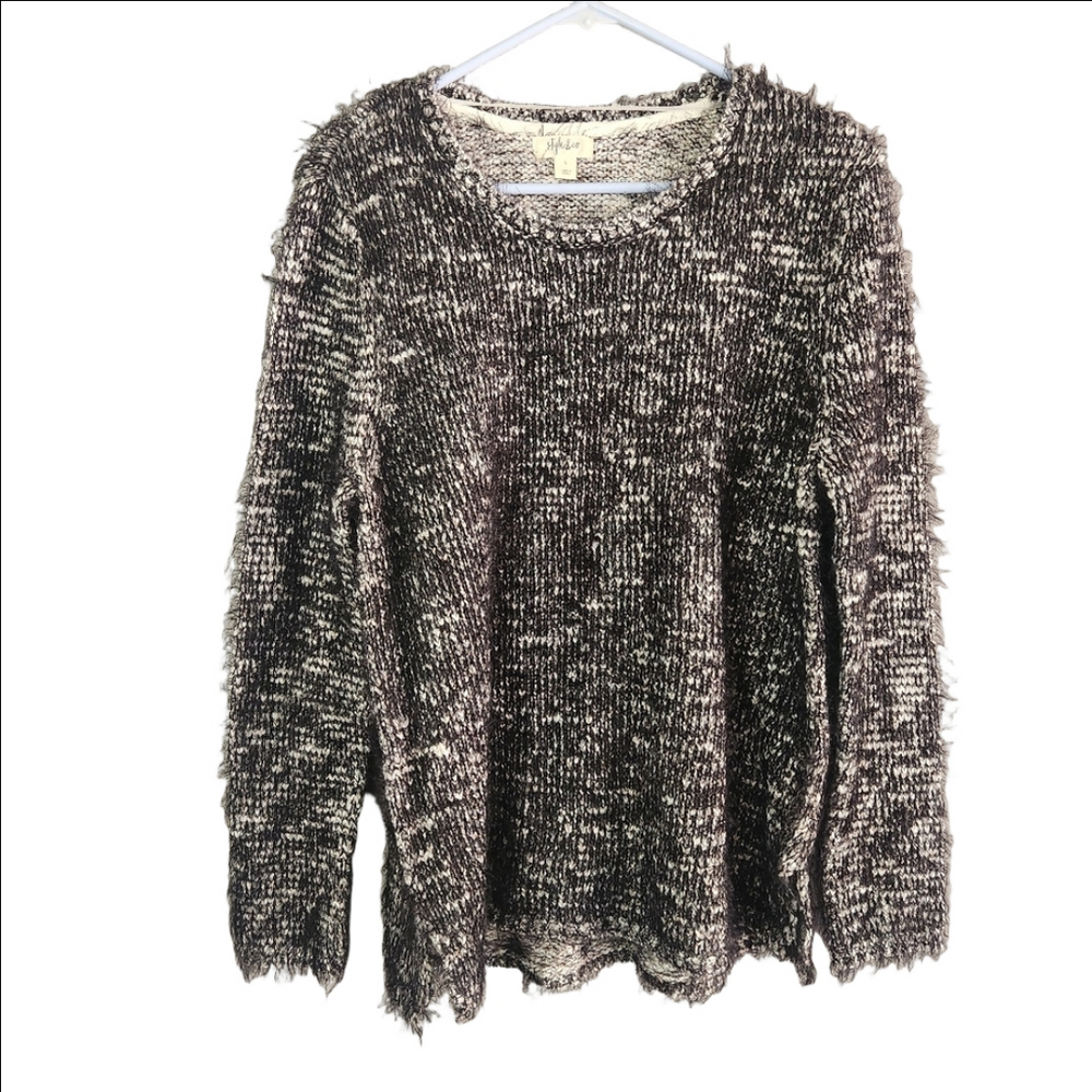 Style & Co. Women's Crew Neck Sweater - Black and White NWT size Large